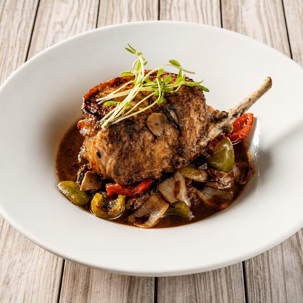 Double Cut 16 Oz Grilled Pork Chop.
