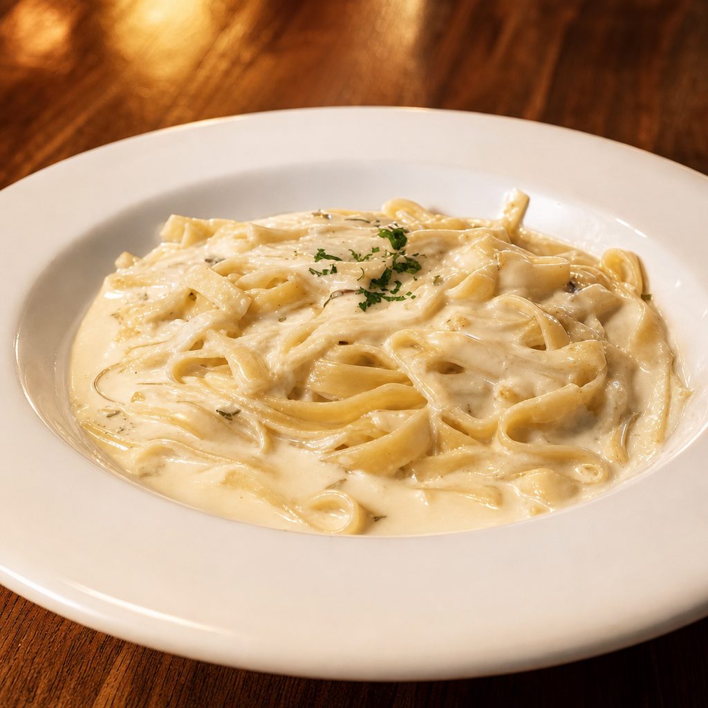 Fettuccine Alfredo Pasta.