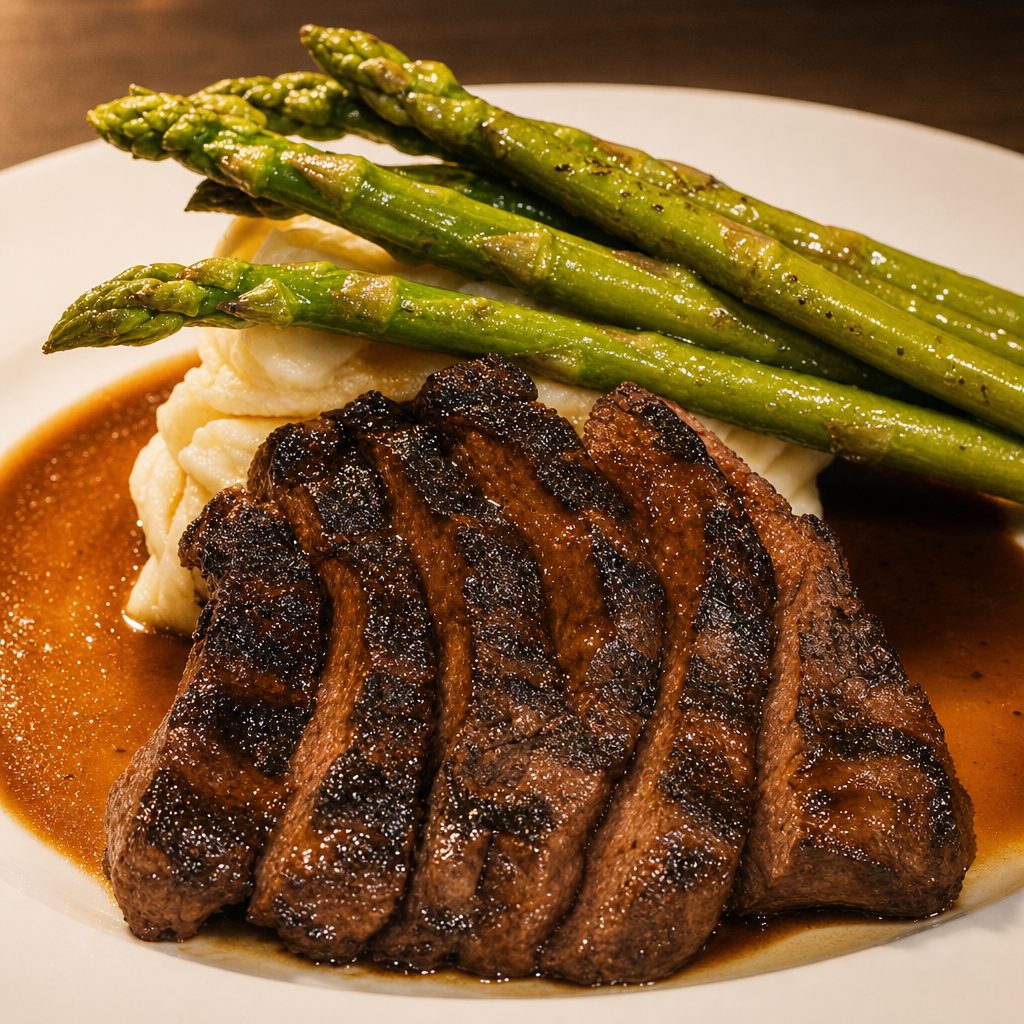 Teriyaki Grilled Flat Iron Steak.